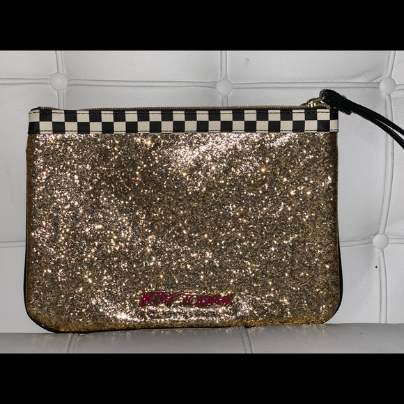 Betsey Johnson, Vintage “Off Duty,” Taxi Cab Cutch, lBlack/White/Pink/Gold, EUC - Picture 5 of 9